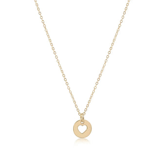 16” Necklace Gold - Love Small Gold Disc