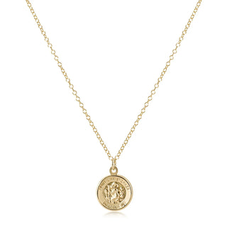 16” Necklace Gold - Protection Gold Disc