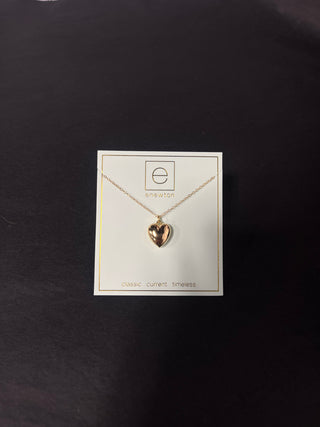 16” Necklace Gold- Love Plush Gold Charm