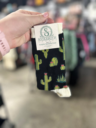 King Cactus Black Socks