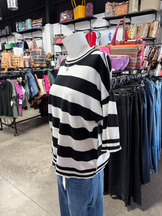 Gameday Stripe Knit Oversized Top
