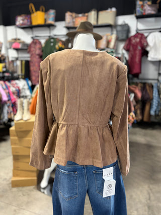Nicole’s Suede Button Top
