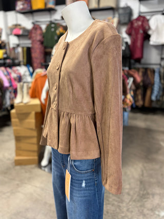 Nicole’s Suede Button Top