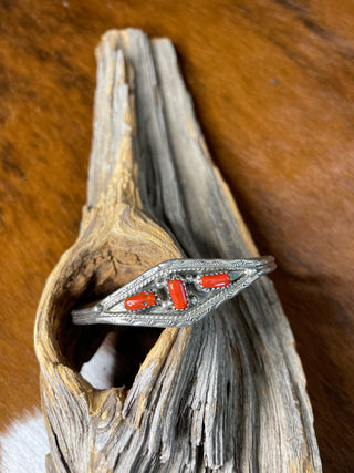 Stamped Coral Cuff