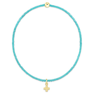 Hope Classic Turquoise Bracelet- Signature Cross Small Gold Charm