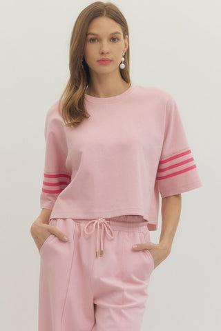 Jo’s Light Pink Varsity Stripe Set