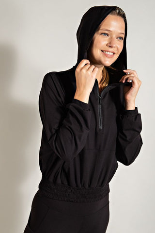 BUTTER QUARTER ZIP HOODIE WITH KANGAROO POCKET J3085