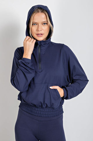 BUTTER QUARTER ZIP HOODIE WITH KANGAROO POCKET J3085