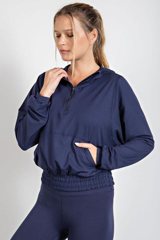 BUTTER QUARTER ZIP HOODIE WITH KANGAROO POCKET J3085