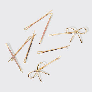 Metal Enamel Cloud & Bow Bobby Pins