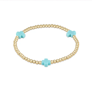 Extends Signature Cross Turquoise Bracelet