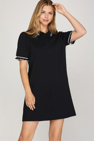Stephanie’s Ribbed Collar Dress