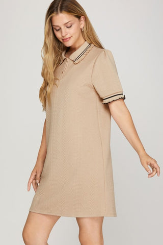 Stephanie’s Ribbed Collar Dress