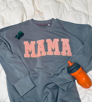 Mama Chenille Patched Sweatshirt