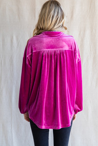 Pink Bubble Sleeve Velvet
