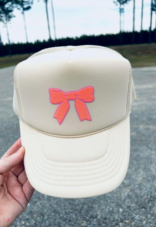 Bow Puff Tan Trucker Hat