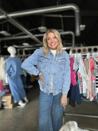 Oversized Pearl Jean Jacket