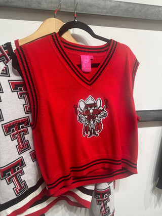 Licensed Red Texas Tech V Neck Vest