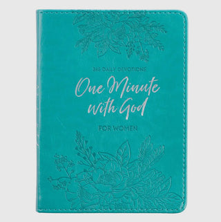 One Minute With God For Women  Teal Faux Leather Devotional