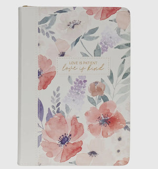 Journal Classic Zip Floral Love Is Patient Love Is Kind