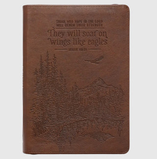 Soar Brown Faux Leather Classic Journal With Zip