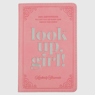 Look Up, Girl! Pink Faux Leather Devotional