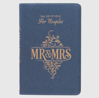 Mr. And Mrs. 366 Devotions For Couples Blue Faux Leather Devotional