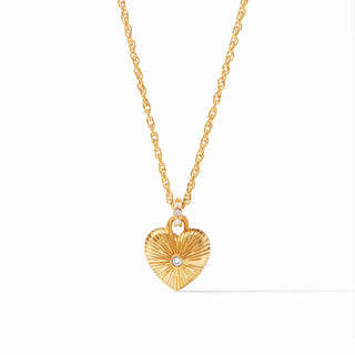 Esme Heart Solitaire Necklace- Gold