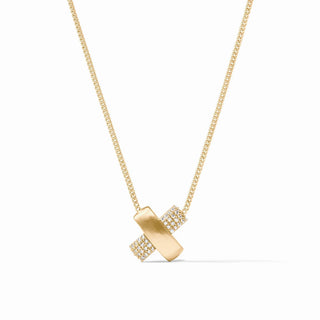 Catalina X Pave Delicate Necklace- Gold