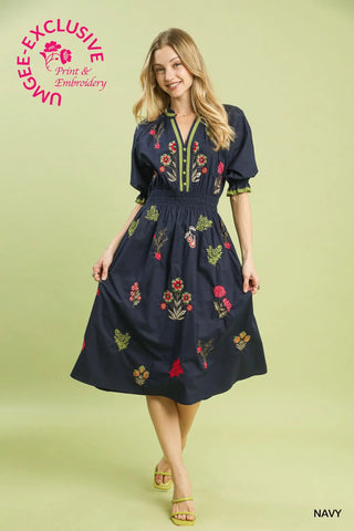 Carrie’s Puff Sleeve Midi Dress
