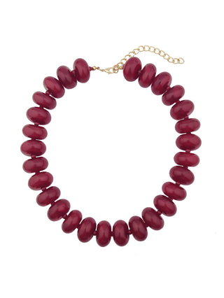 Flat Beaded Necklace Chunky Disc Choker