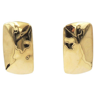 STAINLESS STEEL HAMMER RECTANGLE EARRING, BDED 019S