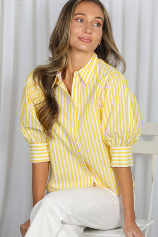 Cotton Cutie Striped Puff Shirt
