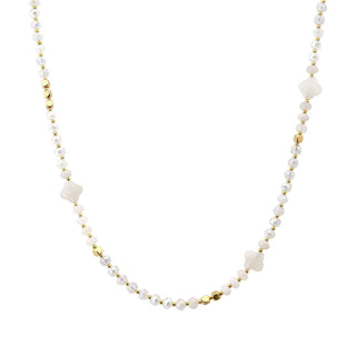 MARBLING FLOWER BEAD NECKLACE, AN 5838