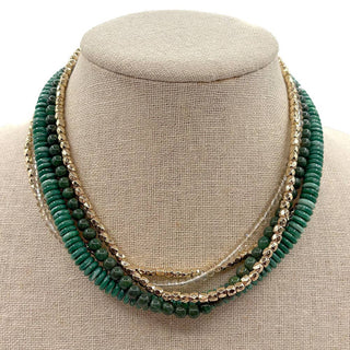 MULTI STRAND BEADED NECKLACE, N 653