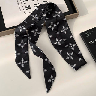 Black Vintage Skinny Scarf