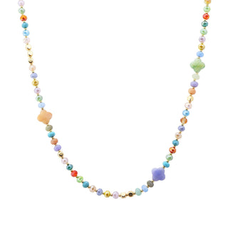 MARBLING FLOWER BEAD NECKLACE, AN 5838