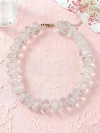 Flat Beaded Necklace Chunky Disc Choker