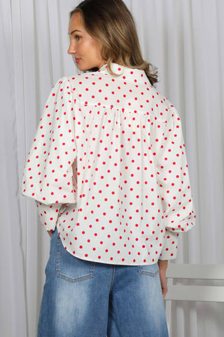 Playful Polka Dot Puff Sleeve
