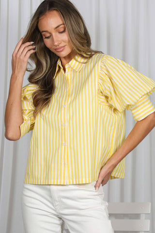Cotton Cutie Striped Puff Shirt