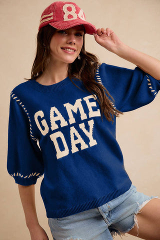 Gameday Stitched Knit Top