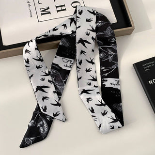 Black Vintage Skinny Scarf