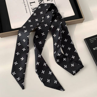 Black Vintage Skinny Scarf