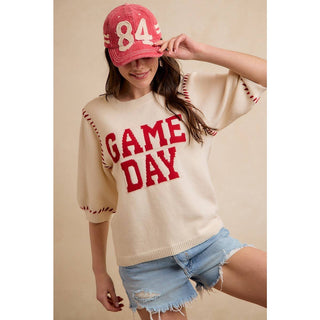 Gameday Stitched Knit Top