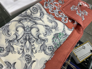 Pink And Crème Silk Scarf