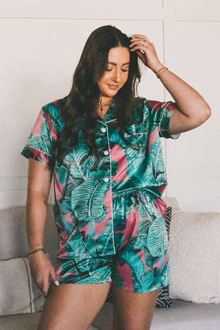 Tropical Dreaming Satin Pajamas