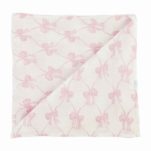MP Pink Bow Swaddle Blanket