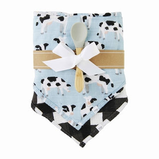 MP Cow Muslin bib Spoon Set