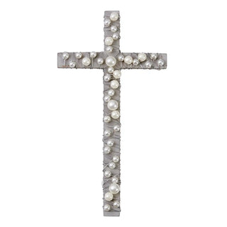 Wood Cross with Pearls