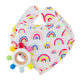 Rainbow Teether Bib Set